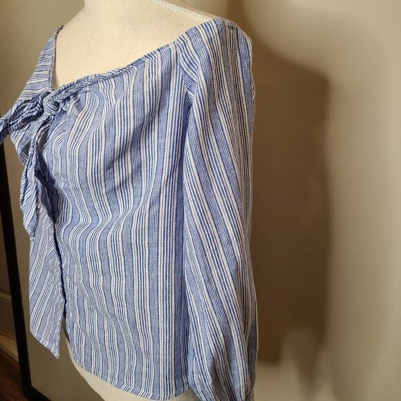 Free People Size Small Blue Hello There Beautiful Blouse - Picture 5 of 12